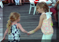 Teagan and Raeah dancing to Dave Kemmerly at the Dog